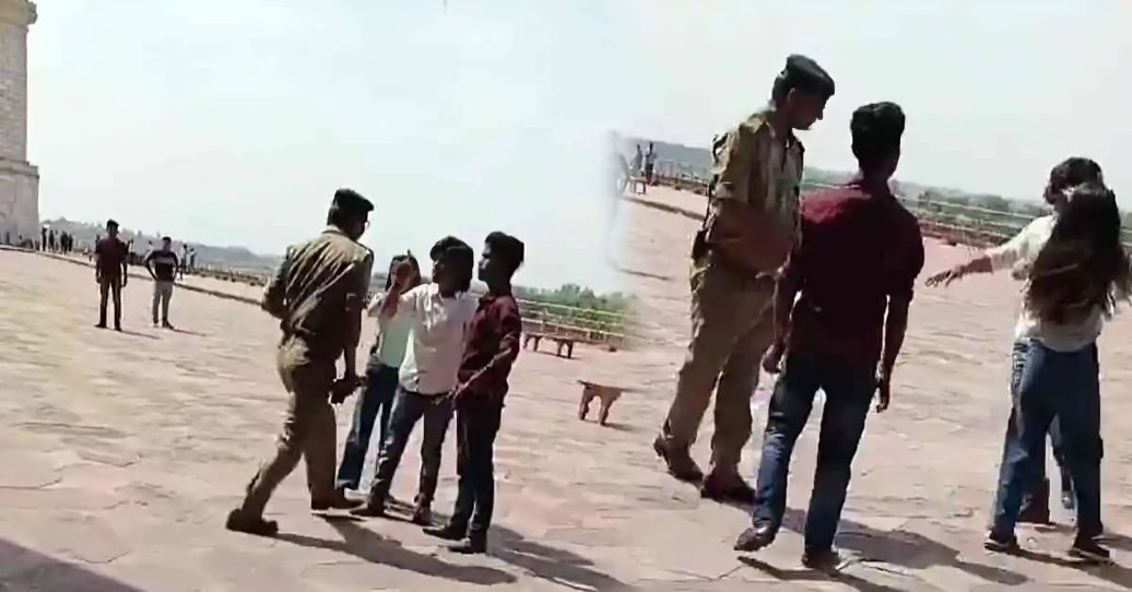Tourist Slapped and Pushed by Security Personnel for Filming Reel at Taj Mahal, Caught on Camera dfoxmarketing.com/violent-alterc… #DfoxMarketing #DigitalFoxMedia #CISFofficer #tourist #TajMahal #Agra #altercation #viralvideo #socialmedia #filmingrules #RameshChand #Mehmankhana