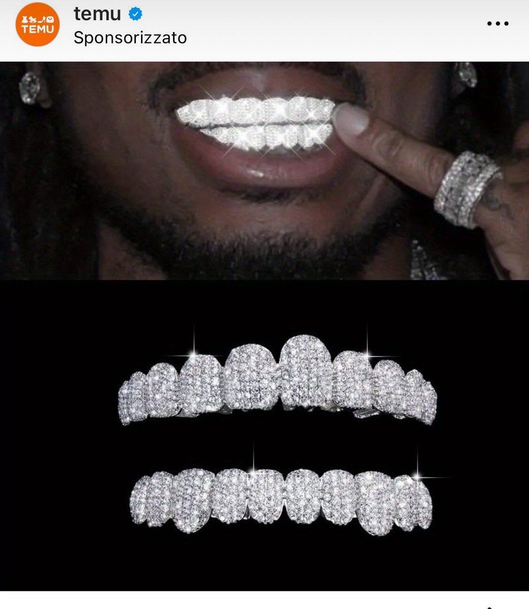 i grillz di temu ti lasciano la bocca verde come la bocca blu con le caramelle