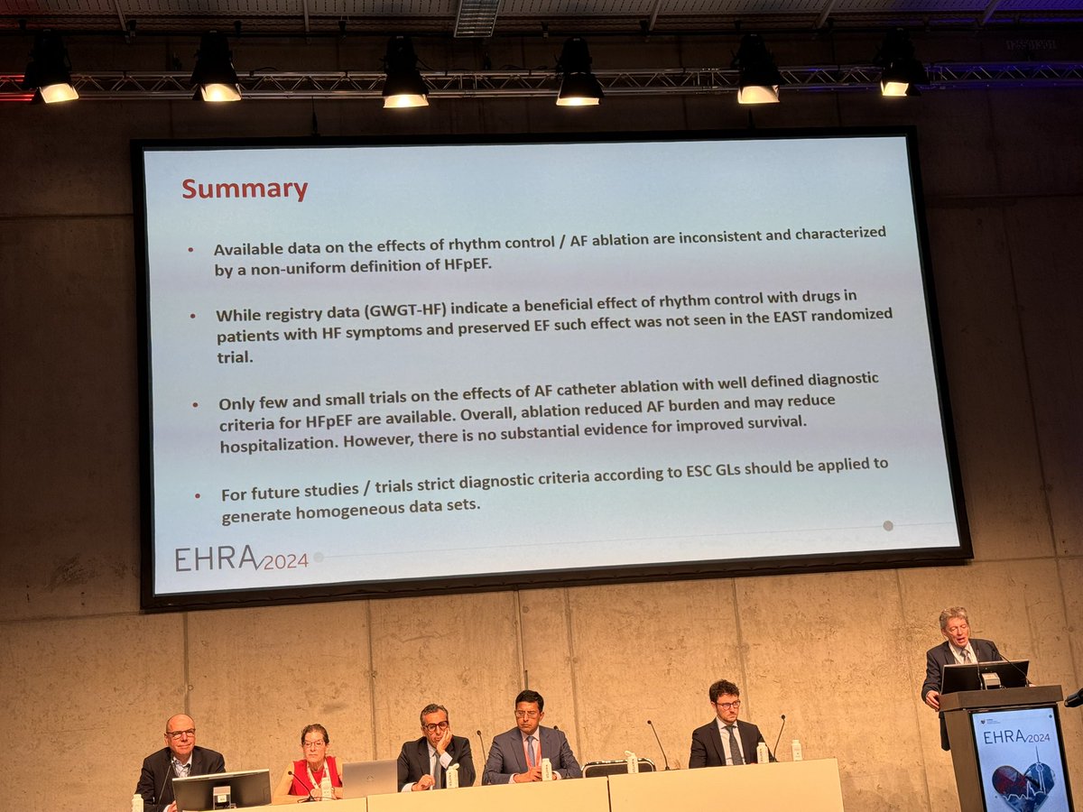 Masterclass presentation by EHRA president-elect @purerfellner on #AF ablation in #HFpEF patients! @Dominik_Linz @simovicst @BetzKonstanze @PriyaPBK @HenrikeHillmann @Raquel_Adelino @rbcasado @micaela_ebert @arkajad @JacopoImberti @DavidDuncker @EHRAPresident @EuropaceEiC