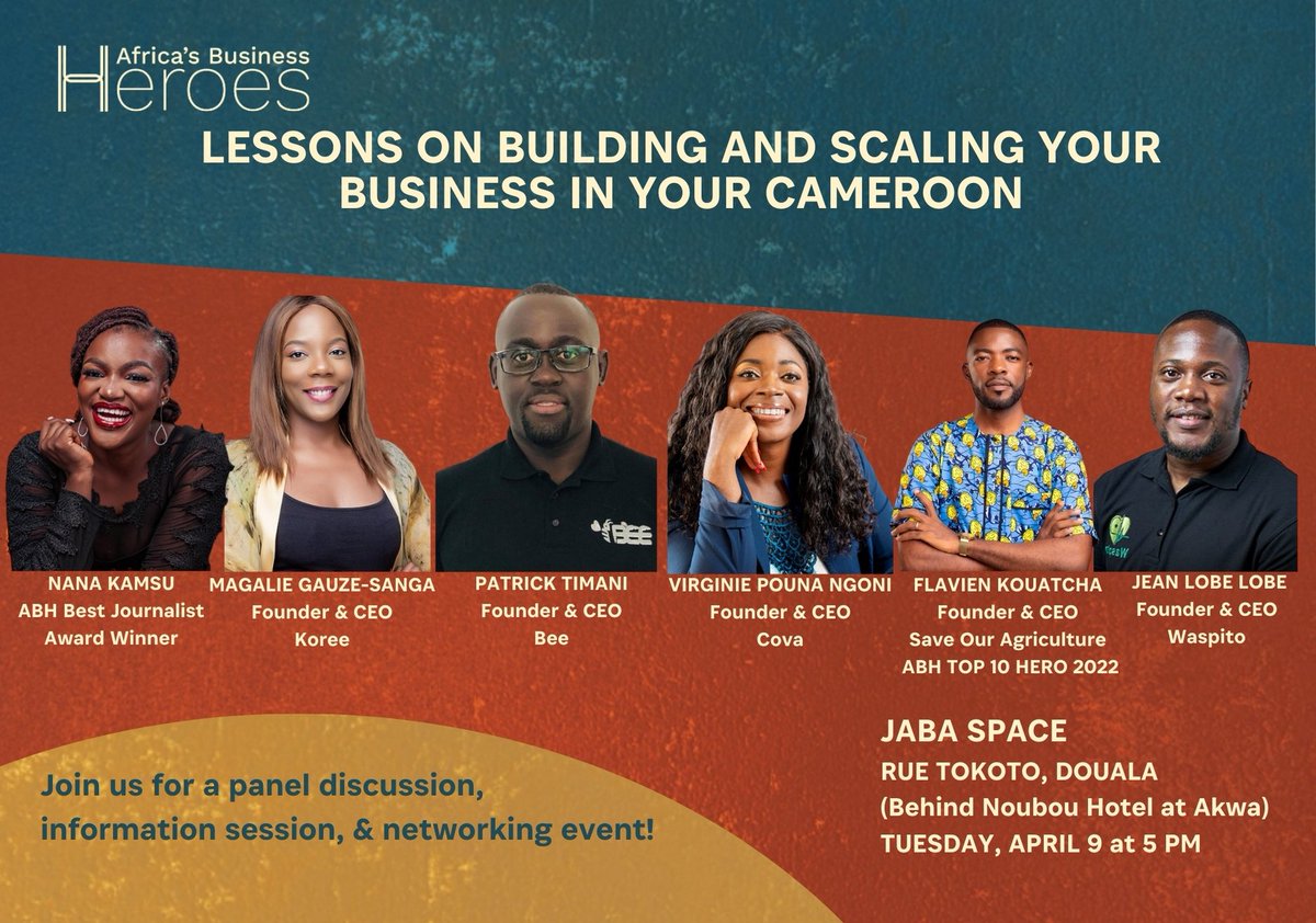 Africa’s Business Heroes is coming to Douala, Cameroon this Tuesday, April 9th from 5-8 PM at Jaba Space Hub located behind Noubou Hotel. We will hold an Information Session on the 2024 Call for Application and a Community Networking Event. Come and learn how you can join this…