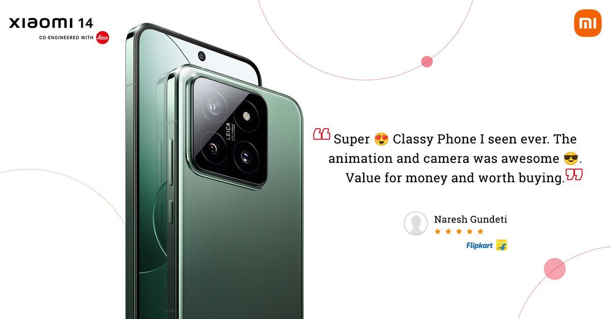 🙏 We're truly grateful for your kind words about the #Xiaomi14! 

With its sleek design and stellar camera performance, it's the epitome of sophistication.

Upgrade to Xiaomi 14: bit.ly/-Xiaomi14
#SeeInNewLight #Xiaomi14Series