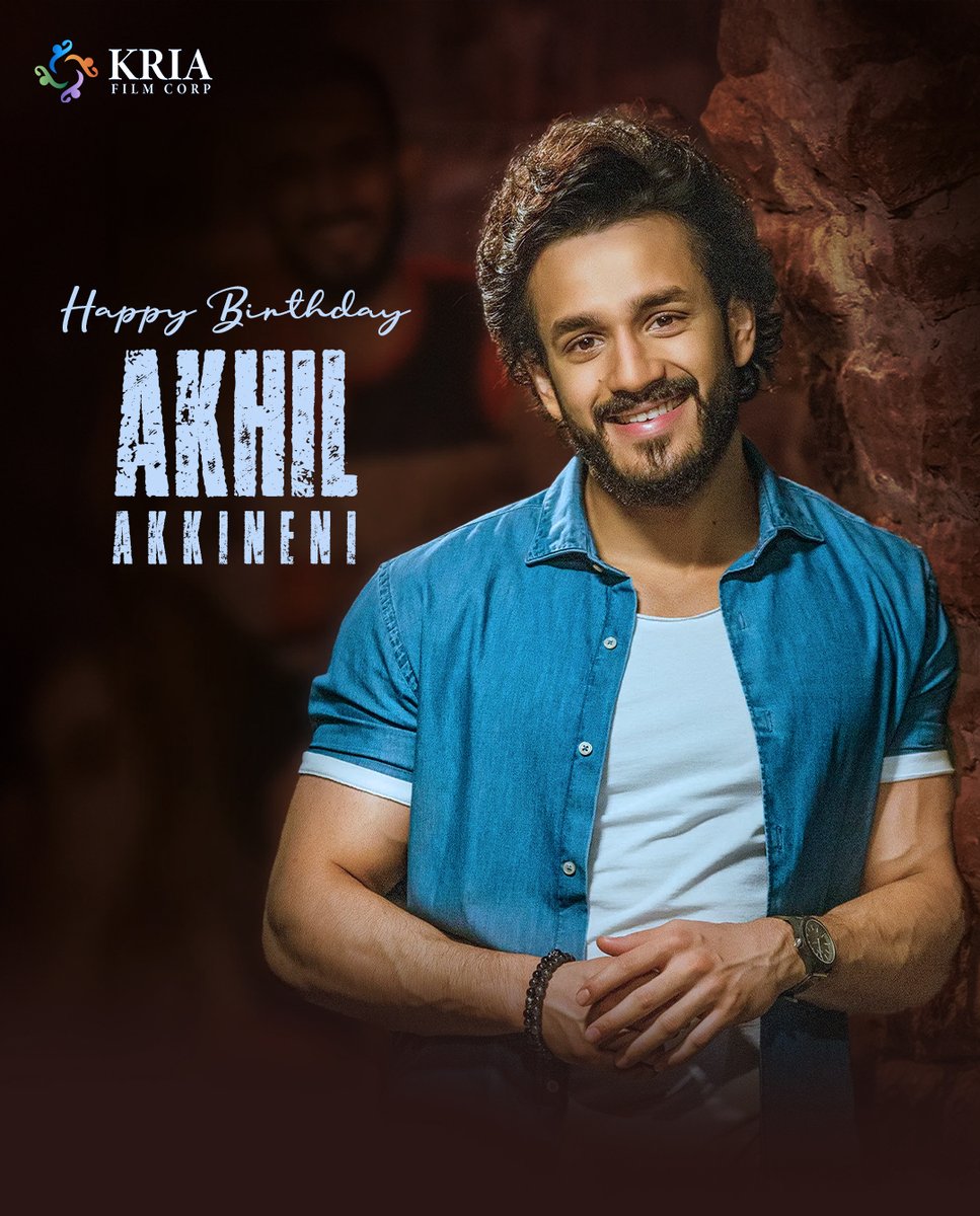 Happy Birthday, @AkhilAkkineni8 Garu! 🎉 Kria Film Corp wishes you a special day be filled with joy, laughter, and countless blessings 🎂🎉 @RameshKarutoori @pushadapu #HappyBirthdayAkhilAkkineni #Akhil #happybirthdayakhil