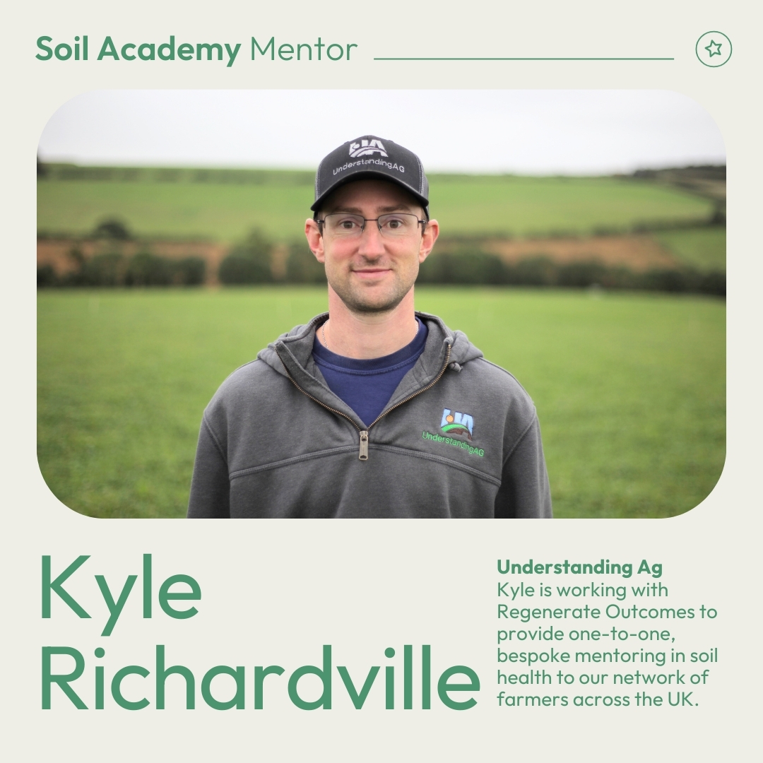 Meet Kyle Richardville from our mentoring partner @UnderstandingAg Kyle will be one of the team leading our Soil Academy in May. Join us at @realfarmed FarmED on May 13 and 14 and Nafferton Farm on May 16 and 17. Book your place now: eu1.hubs.ly/H08sJH80