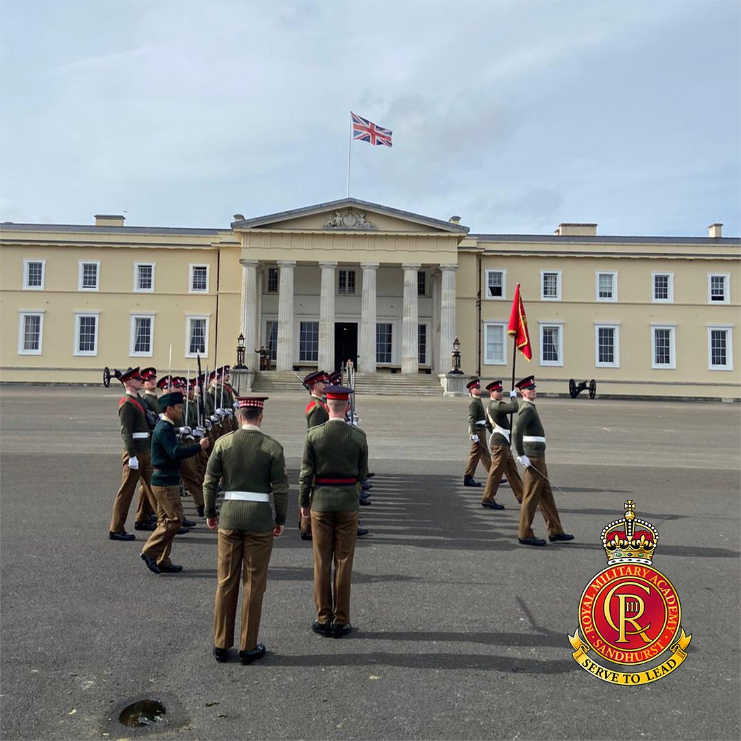 Rehearsals are taking place on Old College Square at the Royal Military Academy Sandhurst, in the lead up to Soveriegn's Parade on the 12 April. Every individual participating in the parade must strive for perfection. #Sandhurst #ServeToLead #Perfection #Military