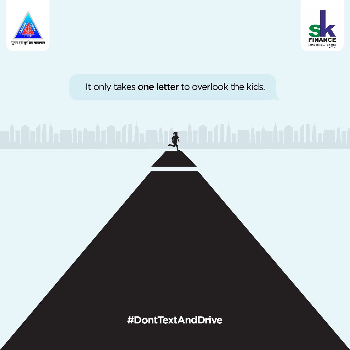 A single letter can change a life. 

Keep your eyes on the road, not your phone. 🚗📵

#StaySafe #DontTextWhileDriving #JaipurTrafficPolice #DriveSafely #SafetyFirst #FollowTrafficRules