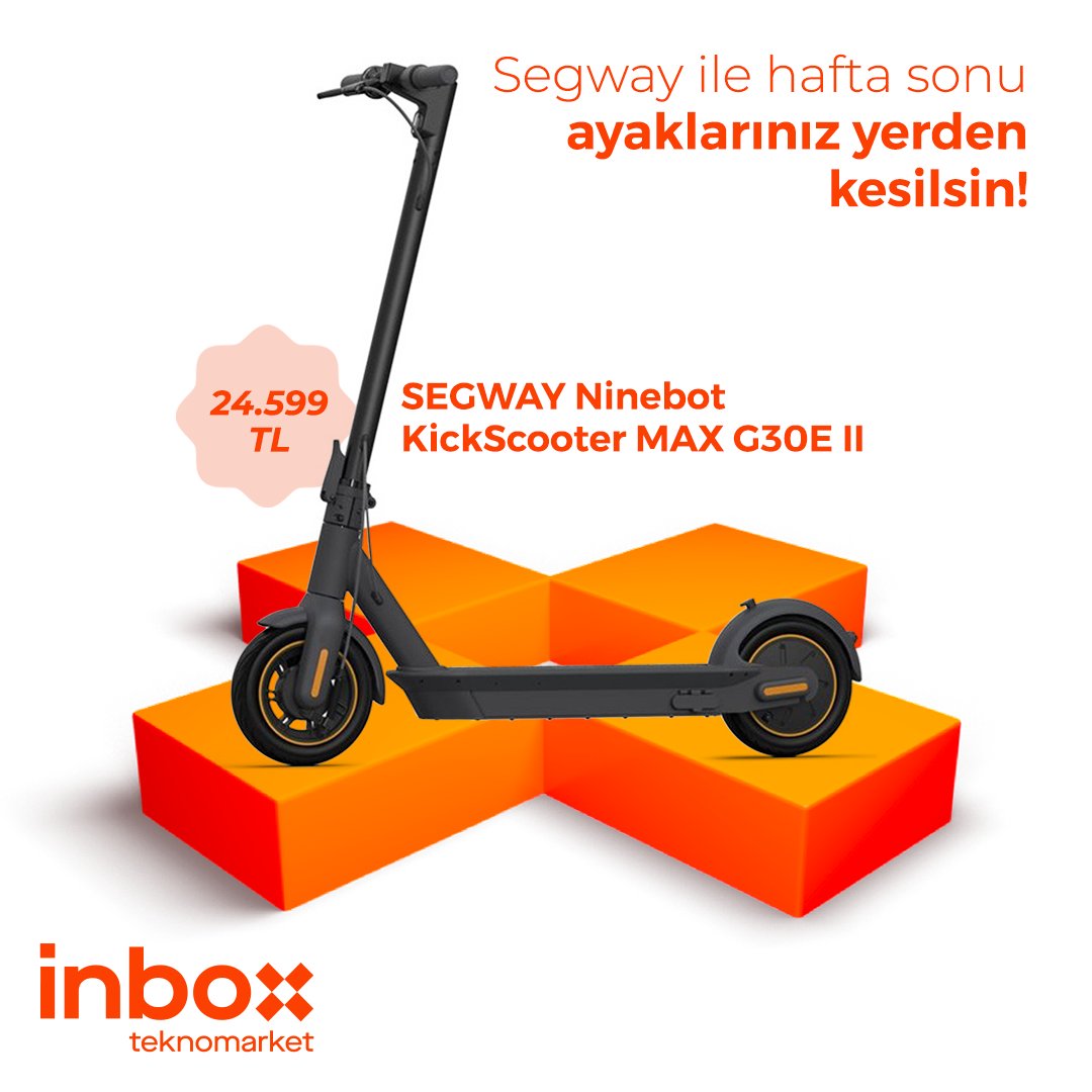 Baharın keyfi hafta sonu, hafta sonunun keyfi Segway ile çıkar! 🛴

Sen de 3 farklı Segway Ninebot modelinden sana en uygun olanı seç, yüksek sürücü konforu sağlayan scooter'ınla eğlenceyi yaşa. #Inbox #Segway #NinebotKickscooter #KutuKutuTeknoloji