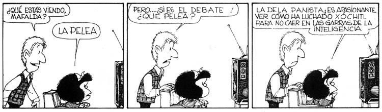 Con perdón de Quino (y de Mafalda, obvi…) #DebatePresidencial2024 #DebateINE #DebatePresidencial