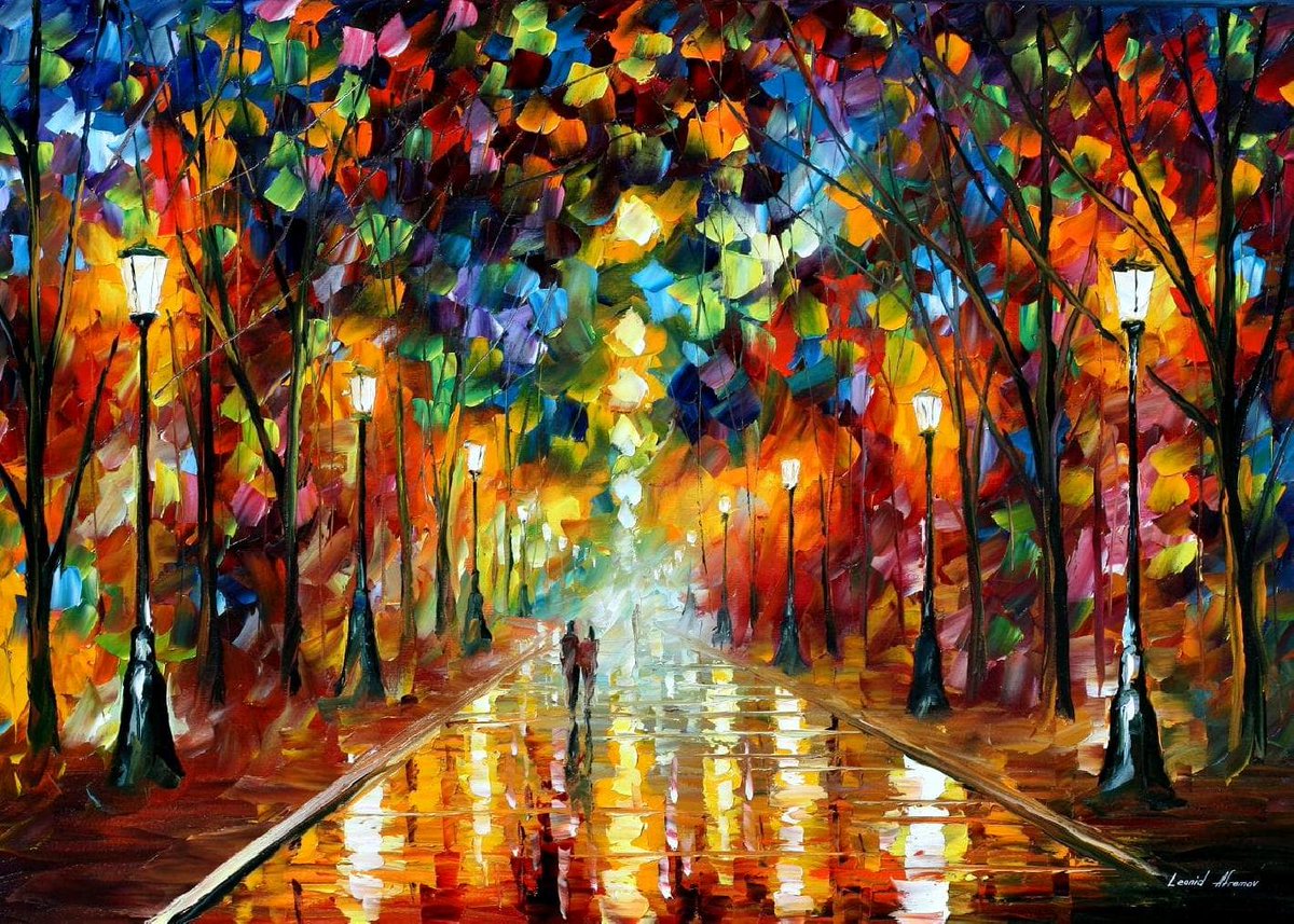 FAREWELL TO ANGER - Large-Size Original Oil Painting ON CANVAS by Leonid Afremov (not mixed-media, print, or recreation artwork). 100% unique hand-painted painting. Today's price is $99 including shipping. COA provided afremov.com/farewell-to-an…