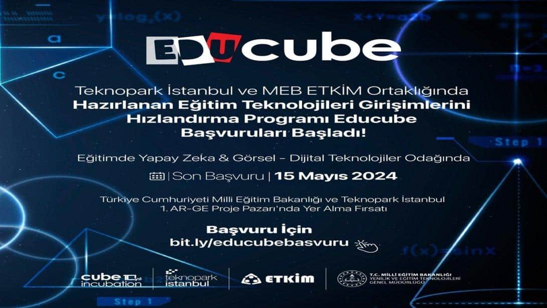 📢 Teknopark İstanbul ve Millî Eğitim Bakanlığı Eğitim Teknolojileri Kuluçka ve İnovasyon Merkezi (ETKİM) ortaklığında, eğitim teknolojileri alanında çalışan girişimci ve girişimci adaylarına yönelik düzenlenen 'Educube Hızlandırma Programı' başvuruları başladı! 📆Son Başvuru…