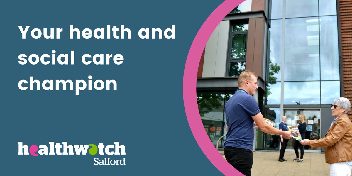 📋The feedback you share with us about health and social care services in #Salford, is anonymously shared with service providers and commissioners in Salford. Take 5 minutes and share your feedback: healthwatchsalford.co.uk/share-your-vie…