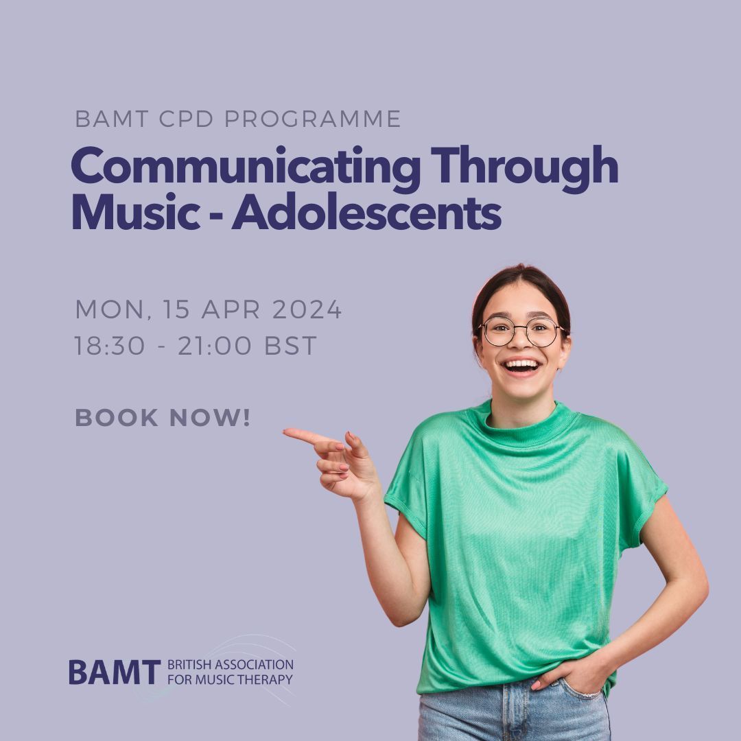 musictherapyuk's tweet image. Don't forget to check out our upcoming #CPD events, including this transformative online workshop next Monday 15 April, exploring the power of music in communication with adolescents, specifically #SecondarySchool age.

Book here to secure your spot: buff.ly/49nXni3