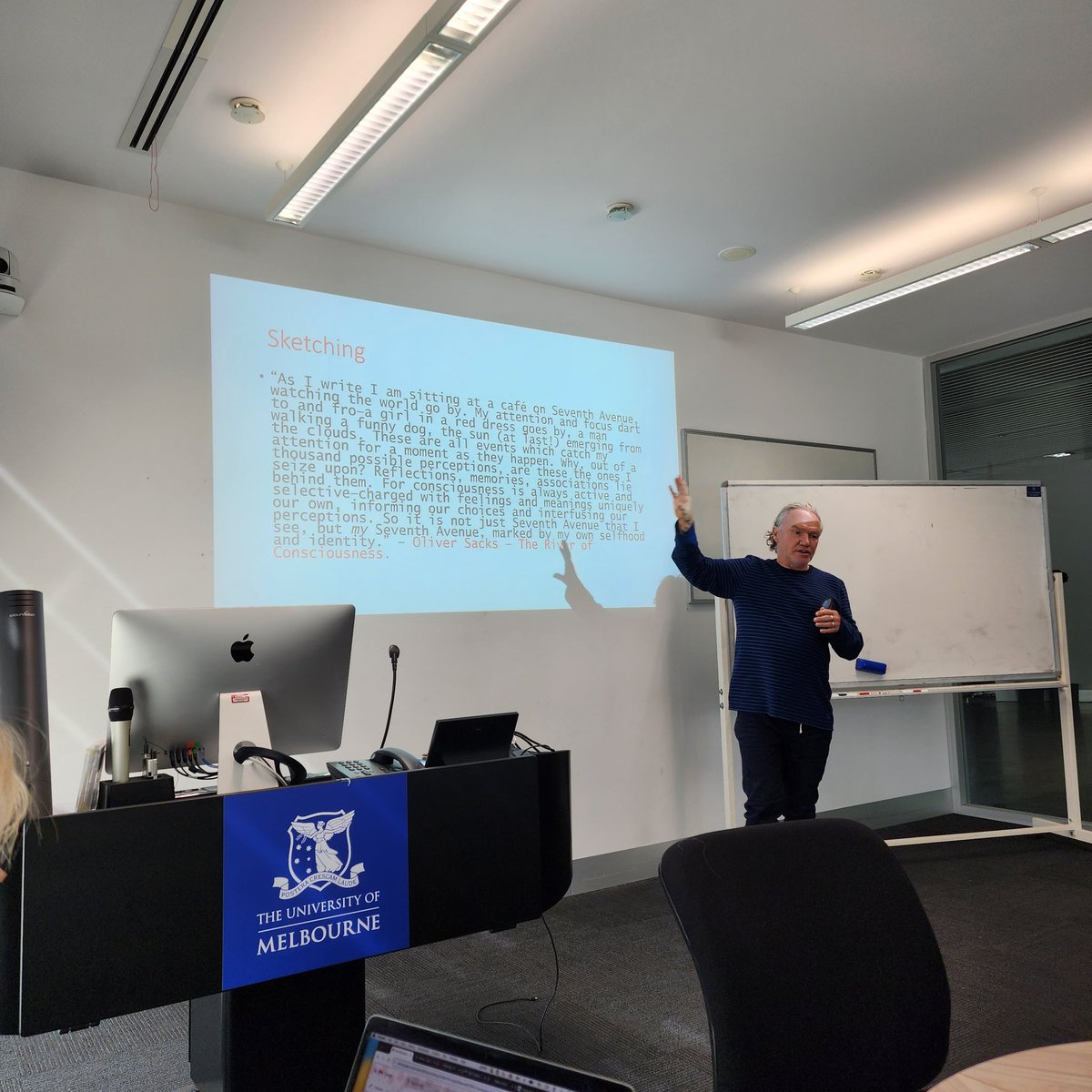 Professor Tony Birch teaching writing craft and #narrativemedicine to medical students at @UniMelbMDHS with @nanchanglu and me. So much joy and thoughtfulness in the classroom today. Who said doctors couldn't be creative? We're coming to believe the opposite!