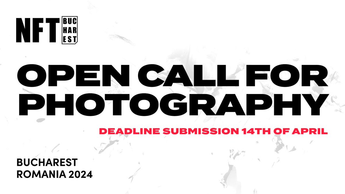 OPEN CALL FOR ARTISTS 🖌️

gm frens,

We have the honor of curating your photography works for #NFTBucharest between April 8-14th together with <a href="/gulyildizart/">Gül Yıldız</a> &amp; our partners JOYN. 🙌

TO APPLY: 
👉Share your work at bit.ly/nft-open-call 
👉 Follow <a href="/nft_bucharest/">NFT Bucharest: May 8-9 🚀</a>, <a href="/gulyildizart/">Gül Yıldız</a>,