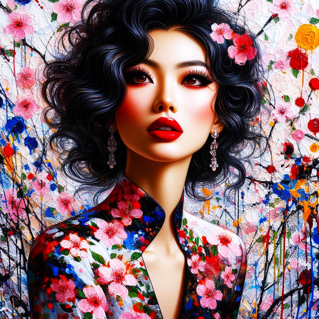 She exudes elegance, grace and beauty #DigitalArt #JapaneseBeauty #ArtisticCharm #SpringVibes #ArtInspiration #NatureLover #DigitalIllustration #SpringSplendor #Artistry #Spring Charm #aiartwork #aiart