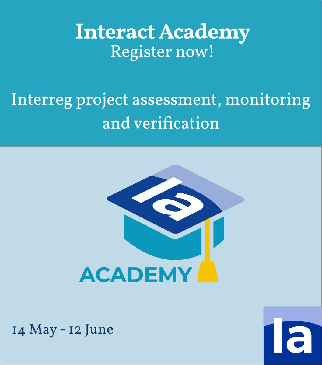 The Certified Training Interreg project assessment, monitoring and verification is now open for registration! Read more and register here: academy.interact.eu/enrol/index.ph… The deadline to register is 6 May