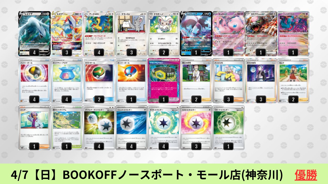 一撃ルギアVSTAR／かがやくアマージョ シティリーグ優勝デッキ 一撃ルギアVSTAR／かがやくアマージョ シティリーグ優勝デッ