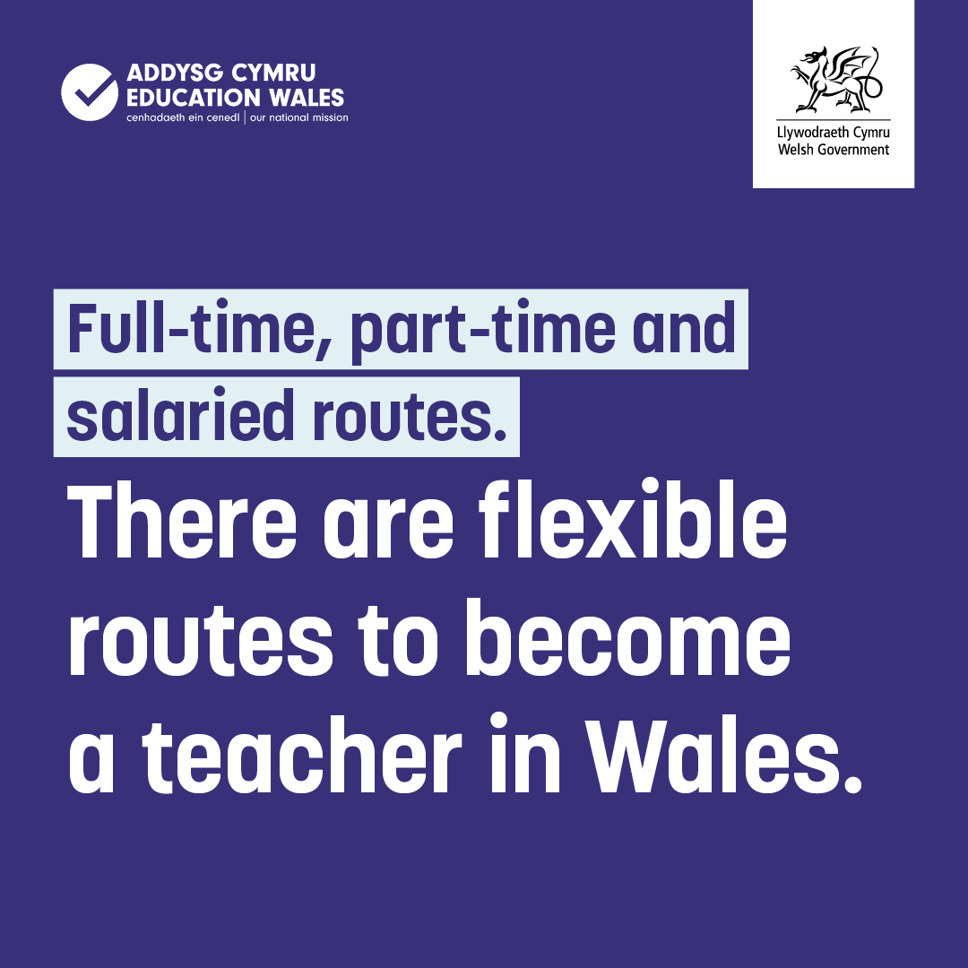 Make studying work for you. 🎓 Full-time, part-time and salaried routes available to become a teacher in Wales. Get started today: educators.wales/start-your-jou… @pgcew @EducationAtAber @ITECardiffMet