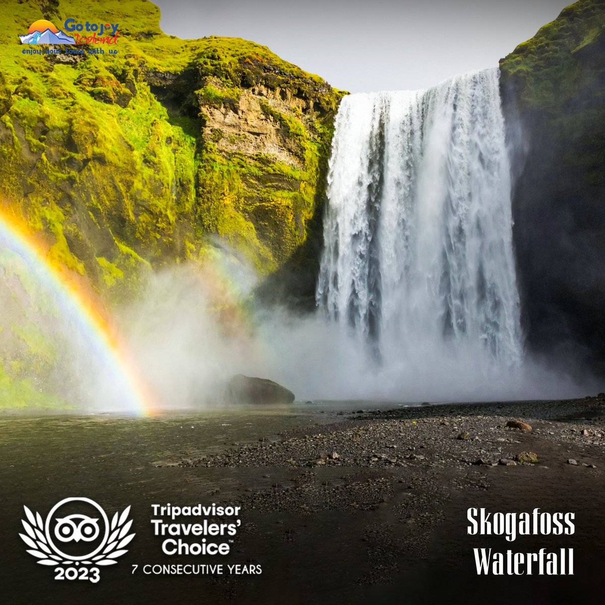 Is Skogafoss Waterfall one of your bucket list places in Iceland? ❤️🤩
The striking Skogafoss waterfall is easily accessible and located on Iceland's south coast. 

Book now 👉 bit.ly/4ag7G9m

#iceland #travel #photography #visiticeland #visitingiceland #traveliceland
