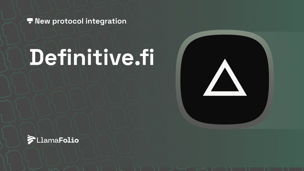 LlamaFolio (@llamafolio) on Twitter photo Now tracking <a href="/DefinitiveFi/">DEFINITIVE</a> on <a href="/arbitrum/">Arbitrum</a>, <a href="/avax/">Avalanche🔺</a>, <a href="/base/">Base</a>, <a href="/ethereum/">Ethereum.org</a>, <a href="/Optimism/">optimism.eth</a> & <a href="/0xPolygon/">Polygon</a> Now tracking <a href="/DefinitiveFi/">DEFINITIVE</a> on <a href="/arbitrum/">Arbitrum</a>, <a href="/avax/">Avalanche🔺</a>, <a href="/base/">Base</a>, <a href="/ethereum/">Ethereum.org</a>, <a href="/Optimism/">optimism.eth</a> & <a href="/0xPolygon/">Polygon</a>
