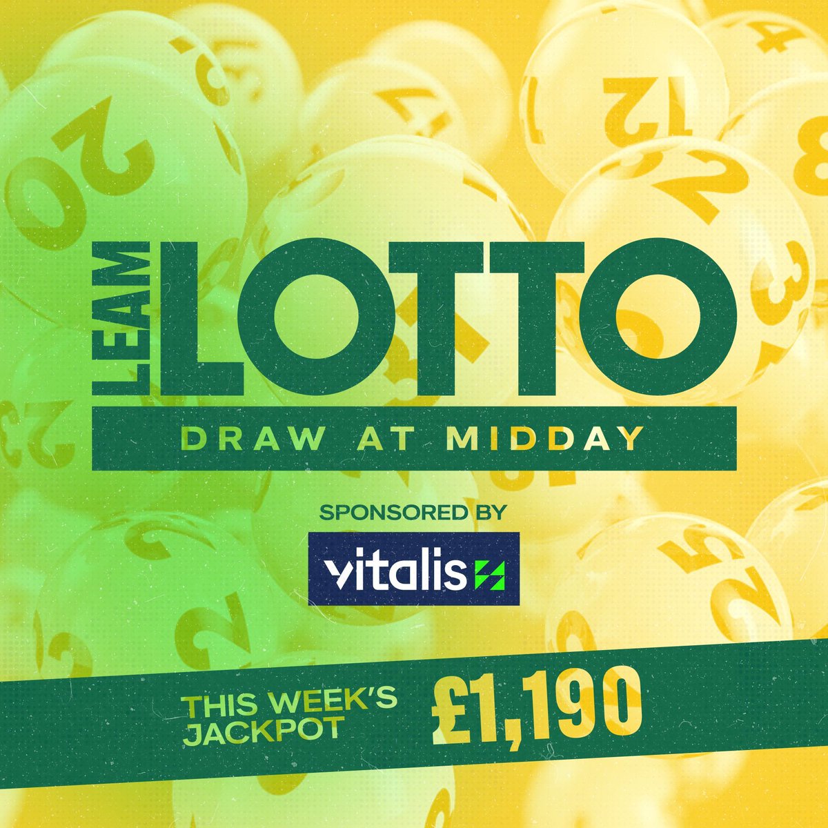 🟡🟢 𝗟𝗘𝗔𝗠 𝗟𝗢𝗧𝗧𝗢 — The payment issues over the last few weeks seem to have been fixed, so here's your reminder to get your lines purchased for the draw at midday and a chance to with the £1,190 Jackpot. Pick your numbers 👉 buff.ly/4a6LKgf #UpTheLeam #UTL 🔰