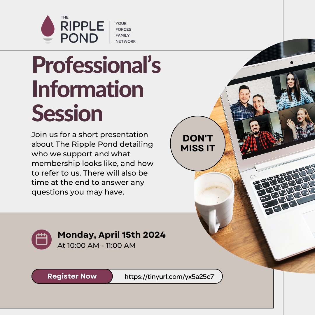 Next week we have our professional drop in. If you are working with Veterans and their families, we would love you to come along, please register here: tinyurl.com/yx5a25c7 #armedforcescommunity #veteransfamilies