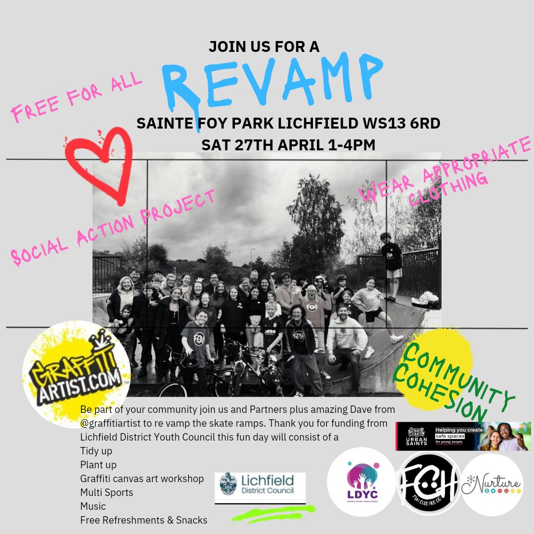 We are excited about our first #socialactionproject thanks to #lichfieldyouthcouncil please come and join us and share the love .#lichfield #communitywork