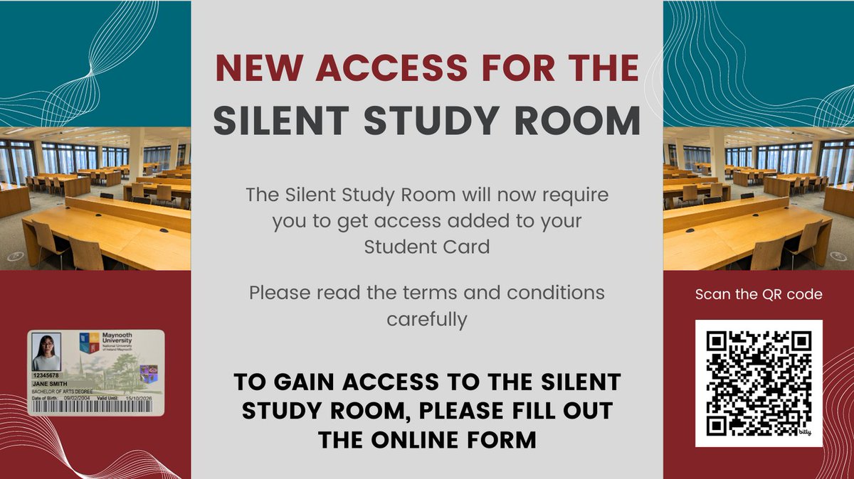 library_MU's tweet image. The Silent Study Room will now require you to get access added to your Student Card. Please fill in the online form and read the terms and conditions carefully and come to the Information Desk with your Student Card bit.ly/SilentStudyAcc… #silentstudy #libraryrules #MUlibrary