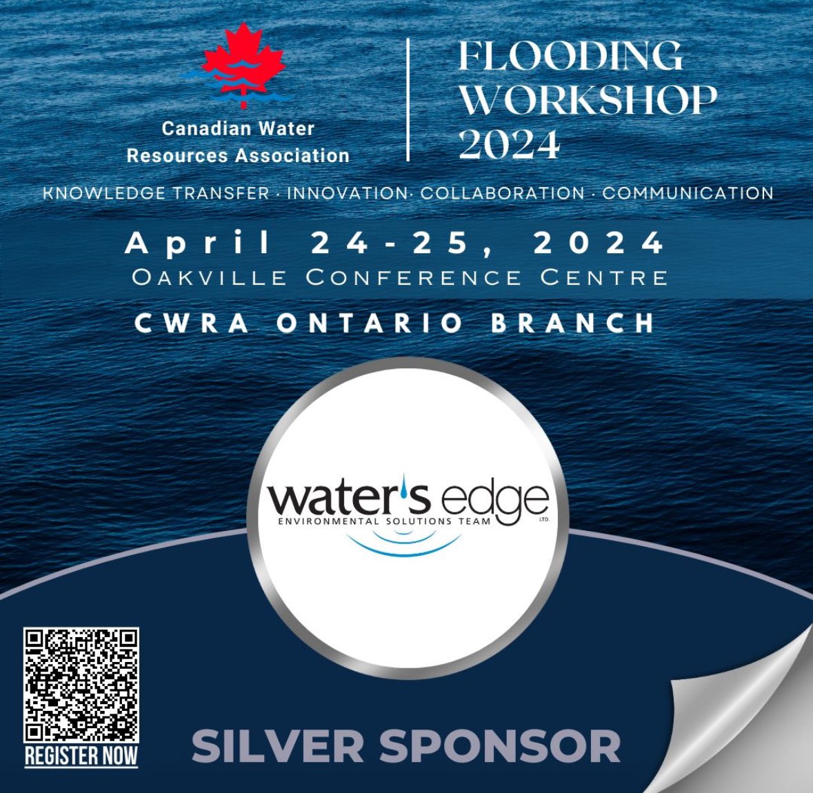 We are thankful to @HoskinSci   and Water's Edge Environmental Solutions Team Ltd.  for their invaluable support as Silver Sponsors of the Ontario Branch Flooding Workshop, happening on April 24-25, 2024.