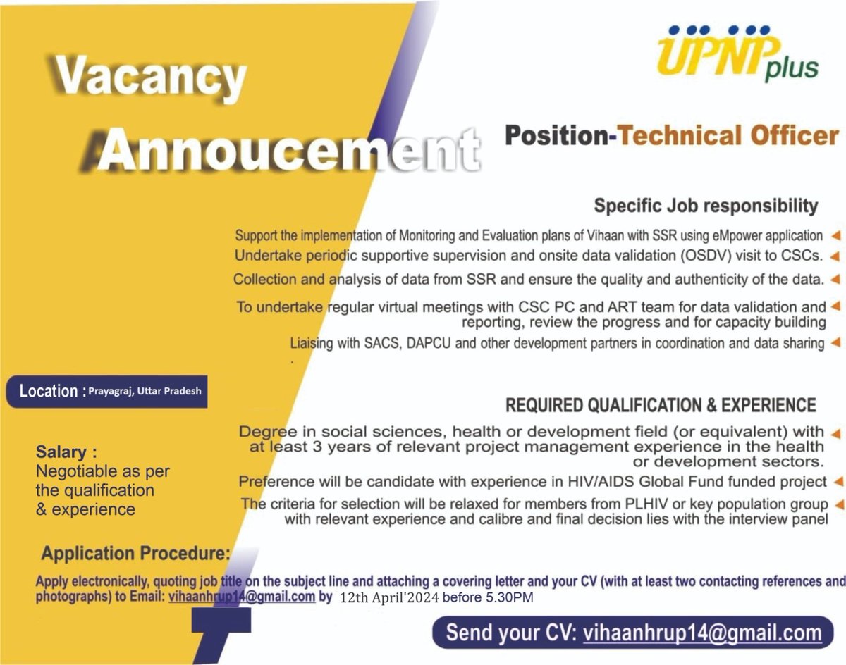 UPNPplus's tweet photo. Vacancy Announcement https://t.co/gfiFWwUiid