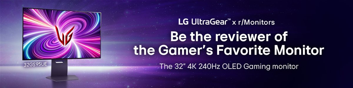 LGGamingGlobal's tweet photo. 🔥 Want to try out the blazing 32GS95UE - a 32" 4K OLED Gaming monitor and share your review?✍️
Just a few hours left to join this event! 🎉
Don't miss out on the fun! We genuinely want to hear your honest thoughts💭💭
https://t.co/ovfcauyTyI
#LGUltraGear #OLEDGamingMonitor https://t.co/vqxNgYBe7b