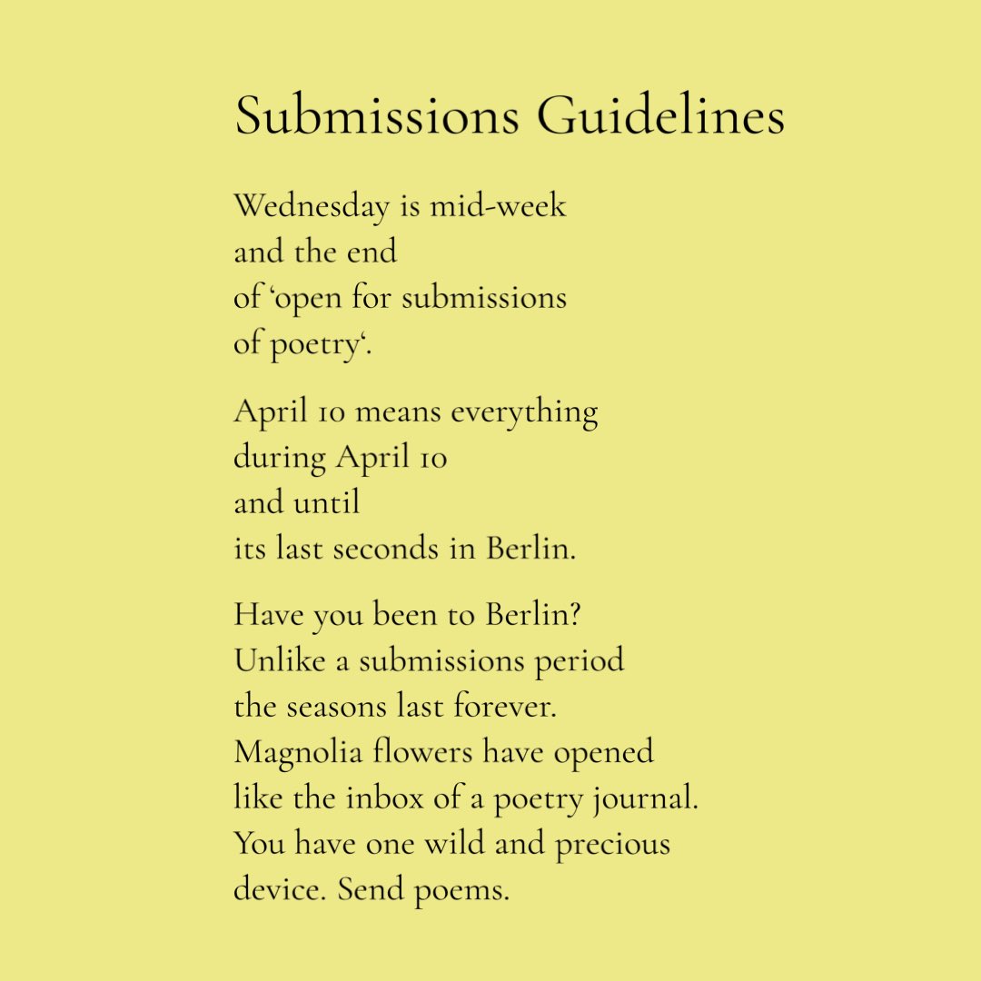 Still open for submissions until 10 April. berlinlit.com/submissions/