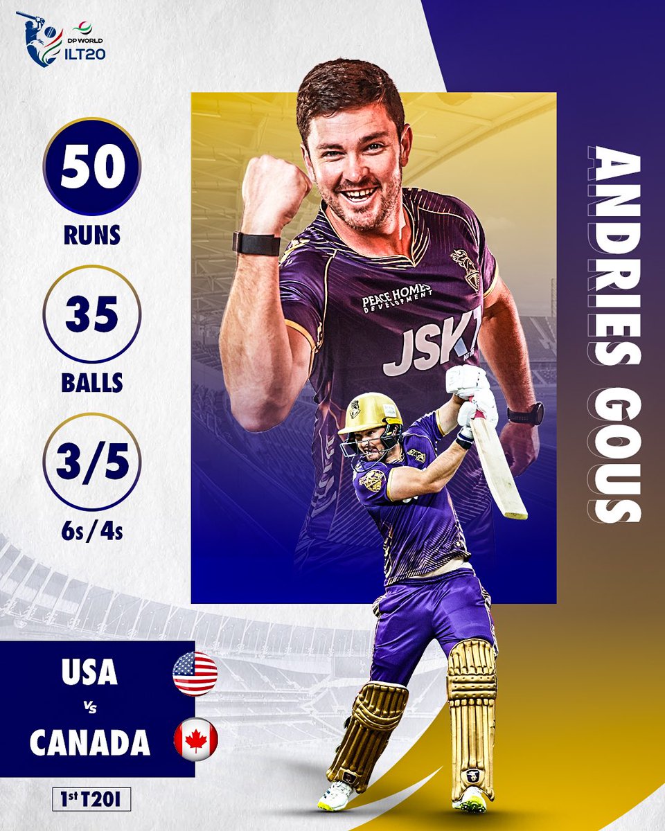 Andries Gous was on 🔥 on his T20I debut! 🤩 #DPWorldILT20 #AllInForCricket