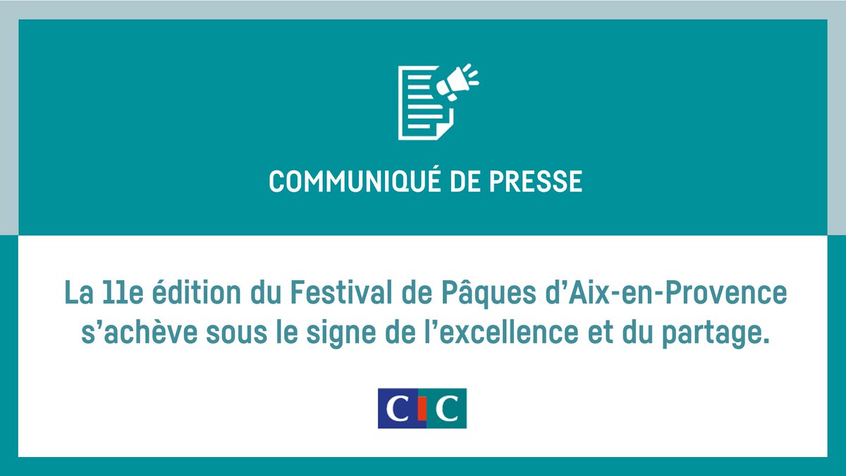 La 11e édition du @FestivalPaques d’Aix-en-Provence s’achève sous le signe de l’excellence et du partage. ▶️ Lire le communiqué de presse : bit.ly/4aNaRW2