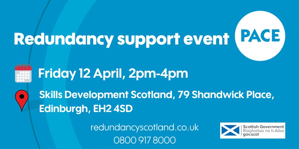 If you live in and around Edinburgh, and are worried about being made redundant, visit our Shandwick Place office this Friday, the 12 April, for support and advice.