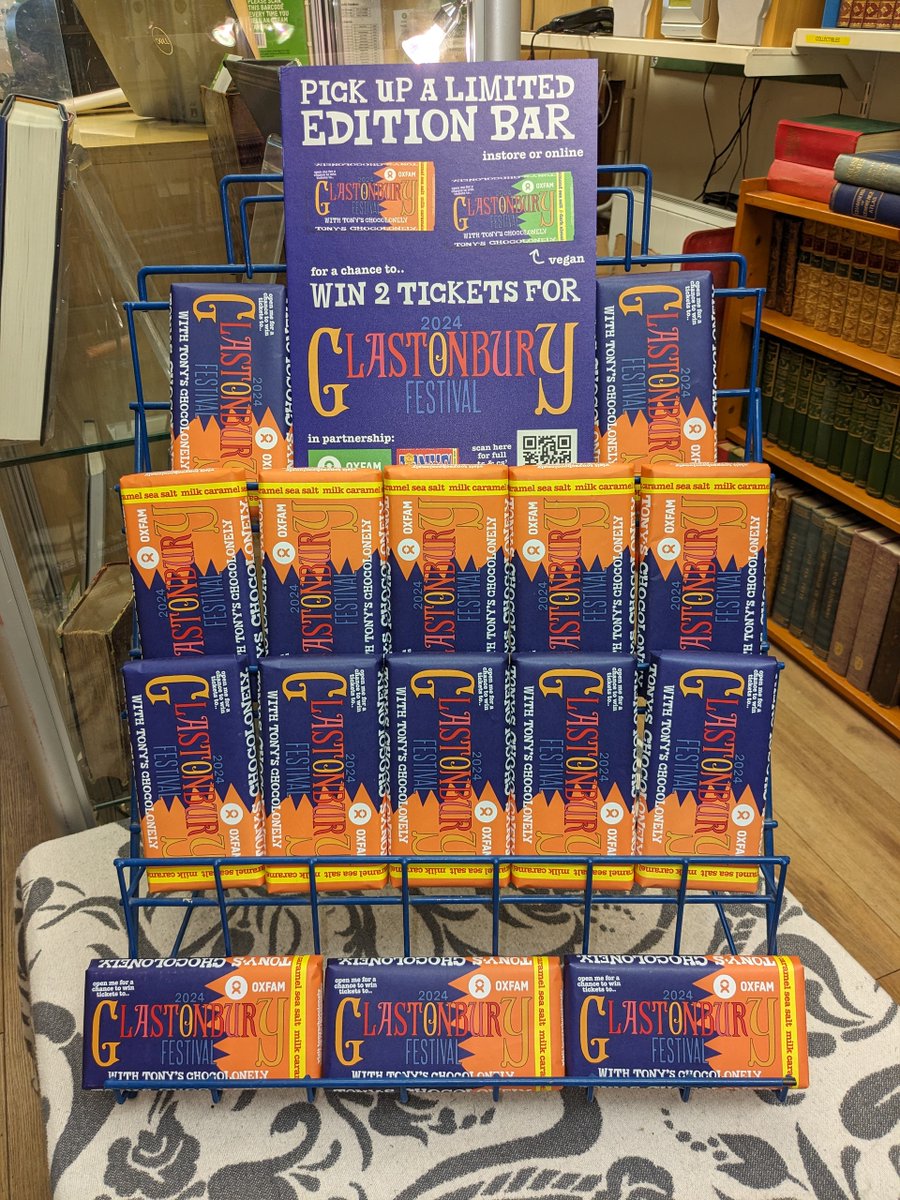 Want to win a chance to go to this years' SOLD OUT Glastonbury festival? Why not stop by and pick up a limited edition 'TONY'S CHOCOLATE BAR' where you can win yourself two tickets. ON SALE FROM TODAY!! #WIN #GLASTONBURY #OXFAM
