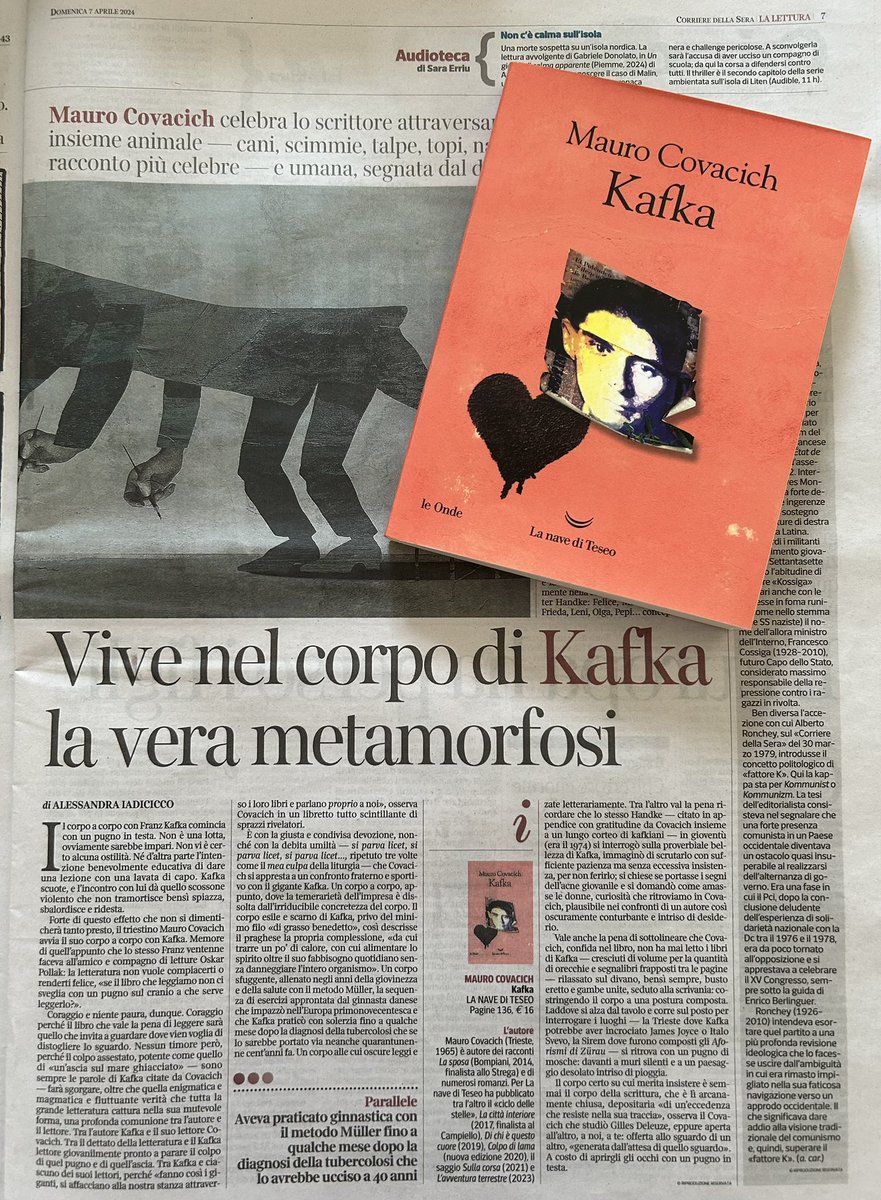 Kafka scuote, e l'incontro con lui dà quello scossone violento che non tramortisce bensì spiazza, sbalordisce e ridesta. Mauro Covacich celebra lo scrittore attraversandone una fisicità insieme animale e umana, segnata dal digiuno e dal desiderio. Alessandra Iadicicco legge…