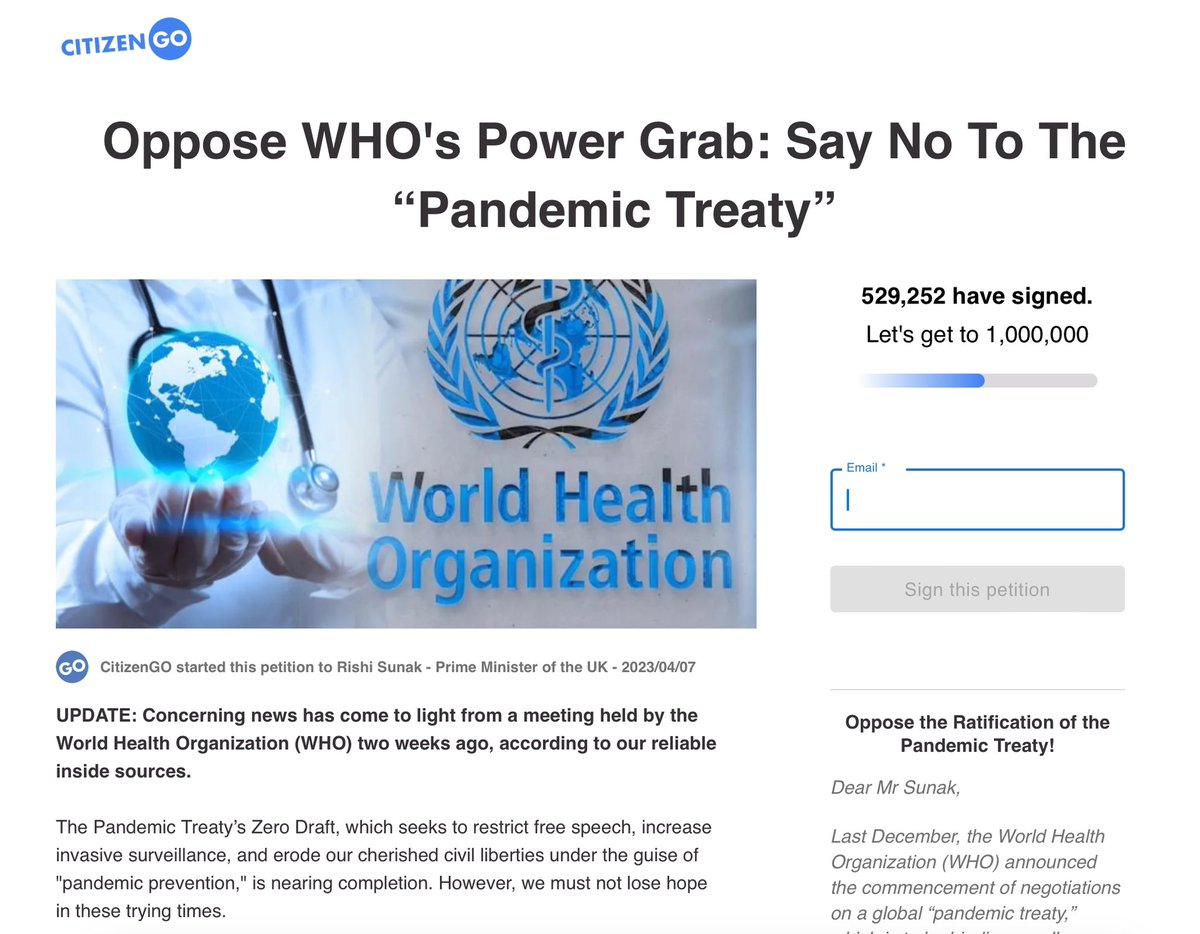 Another WHO petition to sign: em.citizengo.org/dc/0LqJl4Fgk6_… #WHO #ThePeopleSayNo