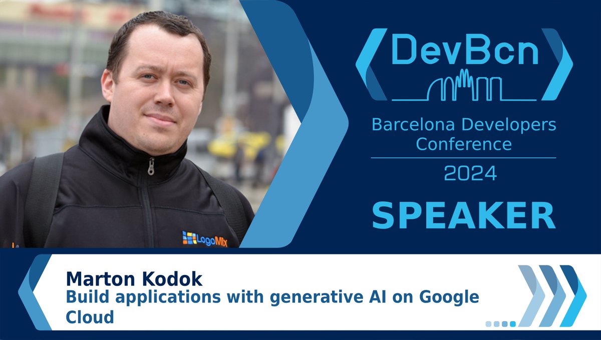 🚀 Explore the future of app development with @MartonKodok at #devbcn24! “Build applications with generative AI on Google Cloud” promises a deep dive into cutting-edge AI capabilities. Don't miss it! ➡️ buff.ly/3JbkbHk