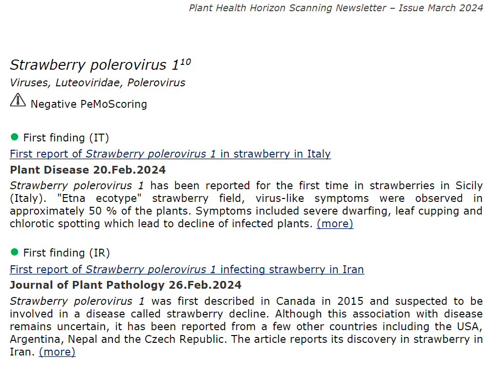 Plants_EFSA's tweet photo. The #PlantHealth Newsletter on #HorizonScanning for March 2024 is #AvailableNow! With the results of scientific and media sources retrieved by the #Medisys platform for 1-29 February.
➡️ https://t.co/TWeQ8aqk5W
#Xylella 
#Phytophthora 
#Pyricularia https://t.co/DndnUTUFii