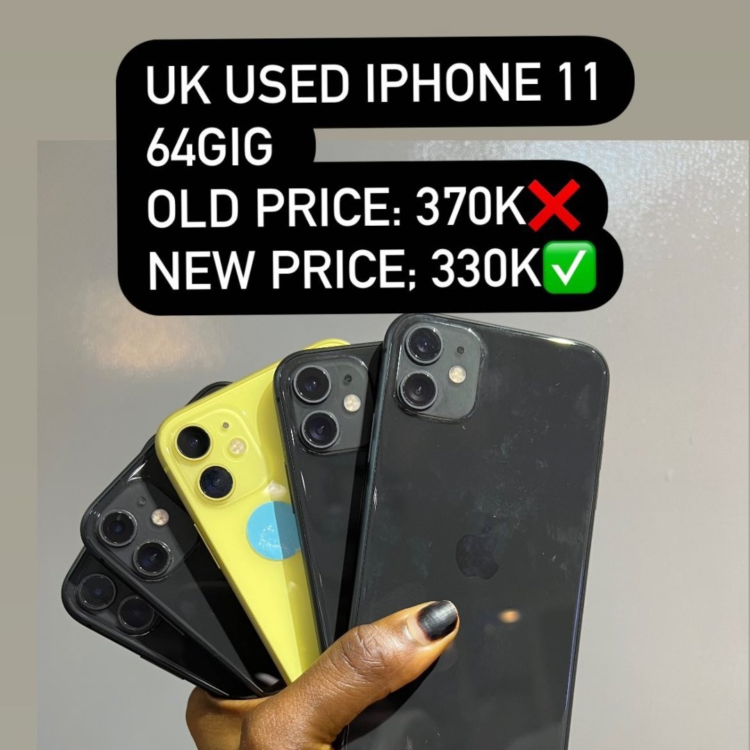 Uk Used iphone 11

Storage : 64gb

Old price :370k

New price: 330k

For more enquiries;

📩: 08095555925

📞: 09069129836

#shotoniphone #caseiphone
#applewatch #watch #airpods #iphone11 #iWatch #iTunes #icloud #storage #camera #Photography #iphonography