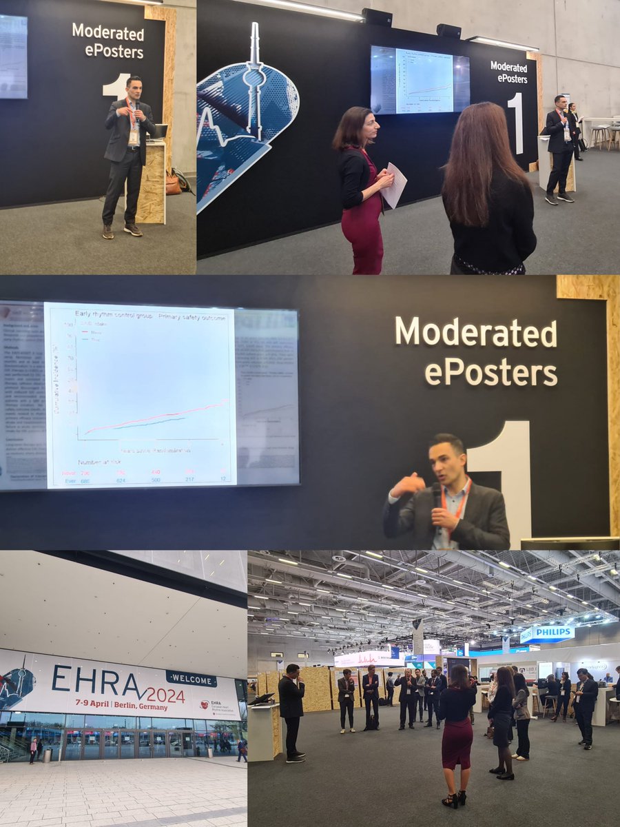 Great poster presentation by Andreas Rillig about subanalysis of the #EASTtrial at #EHRA 2024! 🤩 #EarlyRhythmControlTherapy #afib. @UKEHamburg @UCCS_HH  #Afib #AFNET