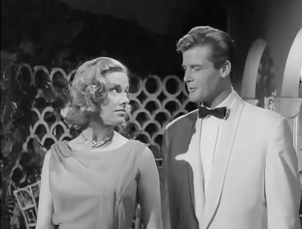 A favourite James Bond / Saint crossover appearance, as Honor Blackman meets Roger Moore.