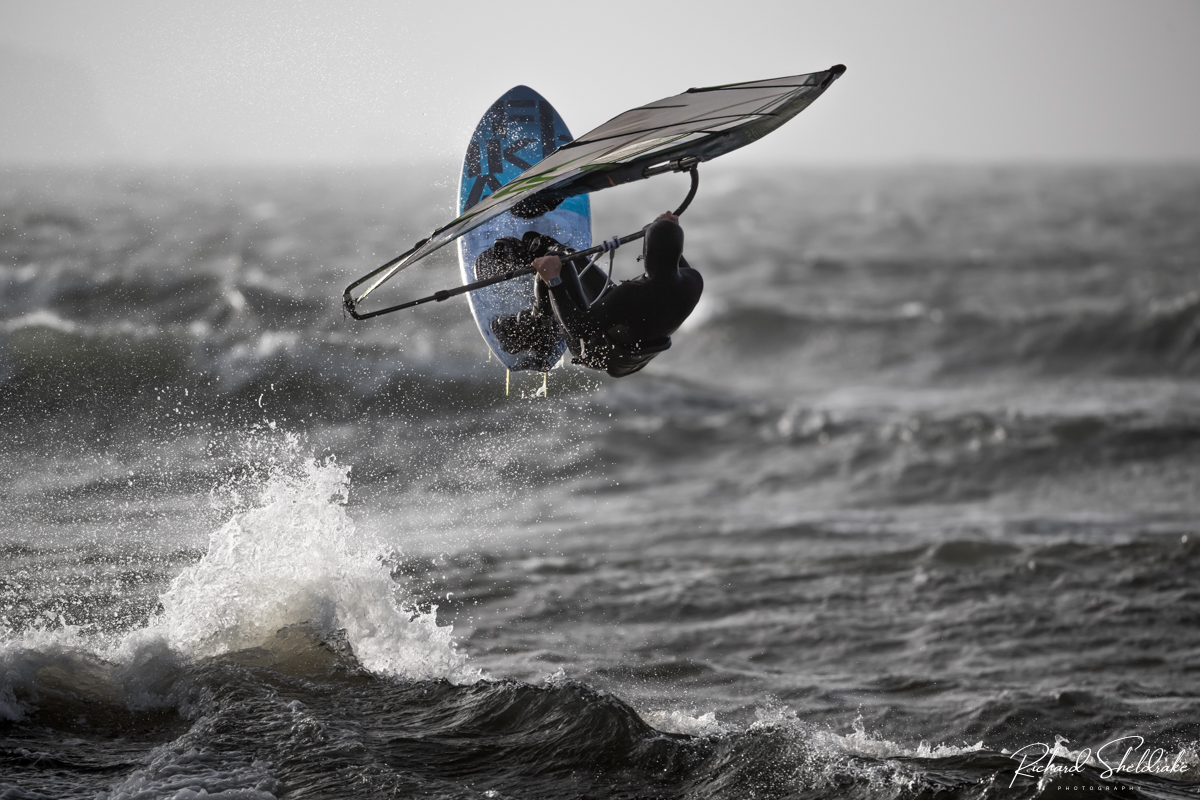 Lift off Into the air at Avon Beach, Storm Kathleen #sharemondays2024 #appicoftheweek #wexmondays #fsprintmonday #AvonBeach #Windsurfing