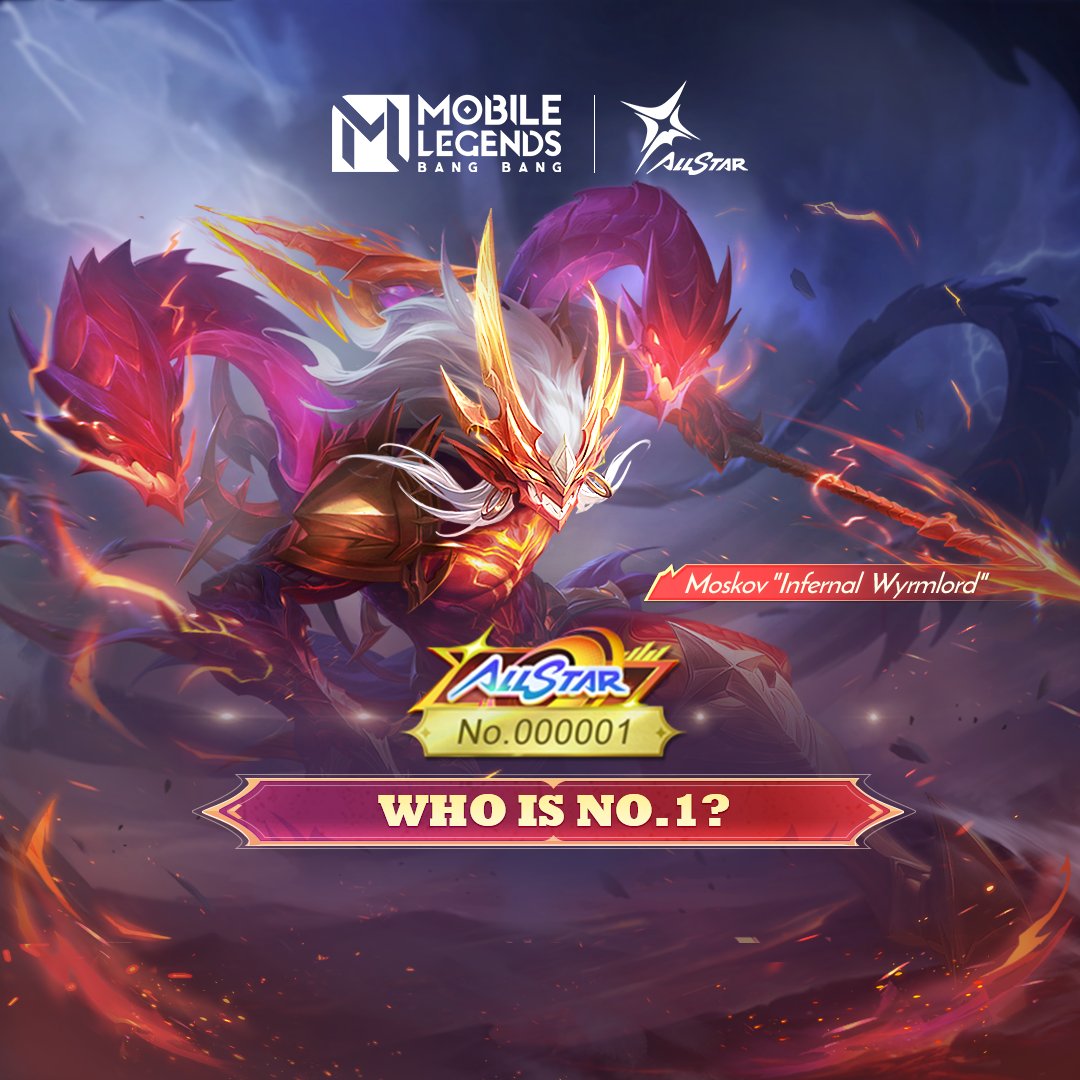4/6  Moskov 'Infernal Wyrmlord' has officially launched. However, the elusive No.1 player is nowhere to be seen.
🤔Who could this mysterious and lucky player be? 
Share your exclusive ID now! Let's find out together!
#MobileLegendsBangBang
#MLBBNewSkin
#MLBBALLSTAR
