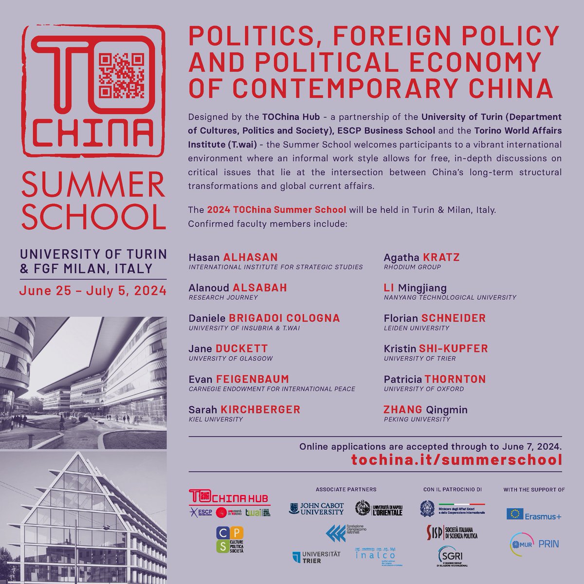 In 2024 the world is waiting for the outcome of #US elections, #Europe is redefining its political topography, and #China faces a crossroad in the pursuit of more sustainable and high-quality growth. Apply for the 2024 #TOChina Summer School in Italy: tochina.it/summerschool