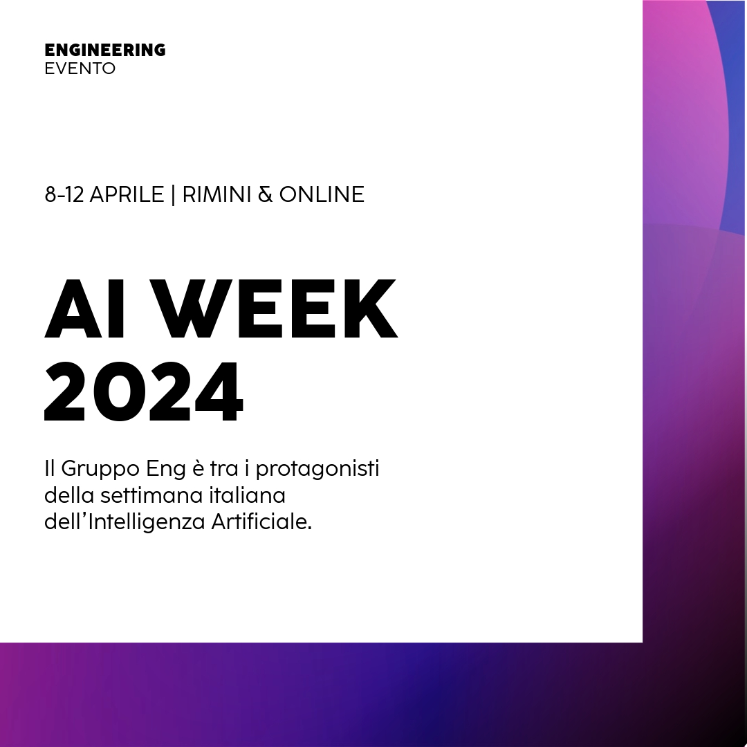 Inizia oggi l’AI Week, il più grande evento in Italia sull’#IntelligenzaArtificiale, che si svolge nei giorni 8, 11 e 12 aprile online e 9 e 10 aprile presso il Palacongressi di Rimini. Ti aspettiamo con i nostri esperti: eng.it/whats-on/event… #AIWeek #AI