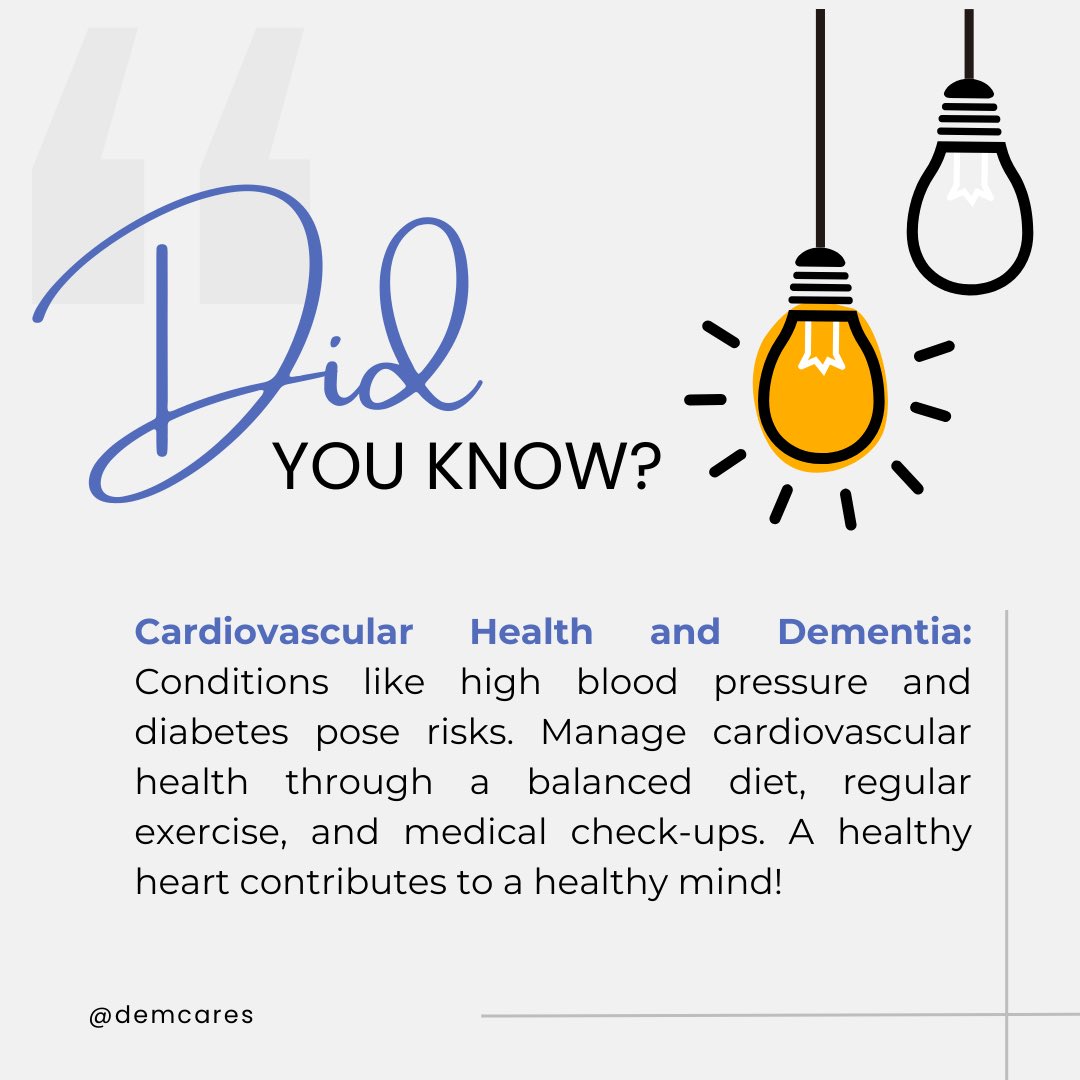 Protect your mind by nurturing your heart: prioritize cardiovascular health for dementia prevention.
•
•
•
#mentalhealth #dementiaawareness #scarfindia #demcares