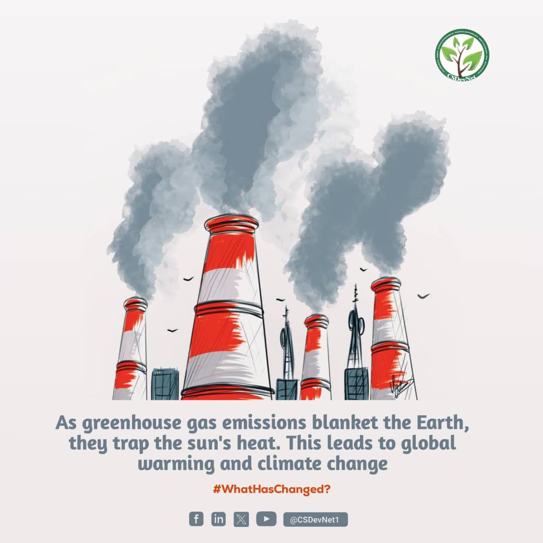 #Greenhouse gas emissions blanket the Earth, trapping heat from the sun and fueling global warming and #Climatechange Do you know, every small change counts? Let's start by reducing energy consumption, supporting green initiatives, and spreading awareness. Change begins Now 🌍🌿