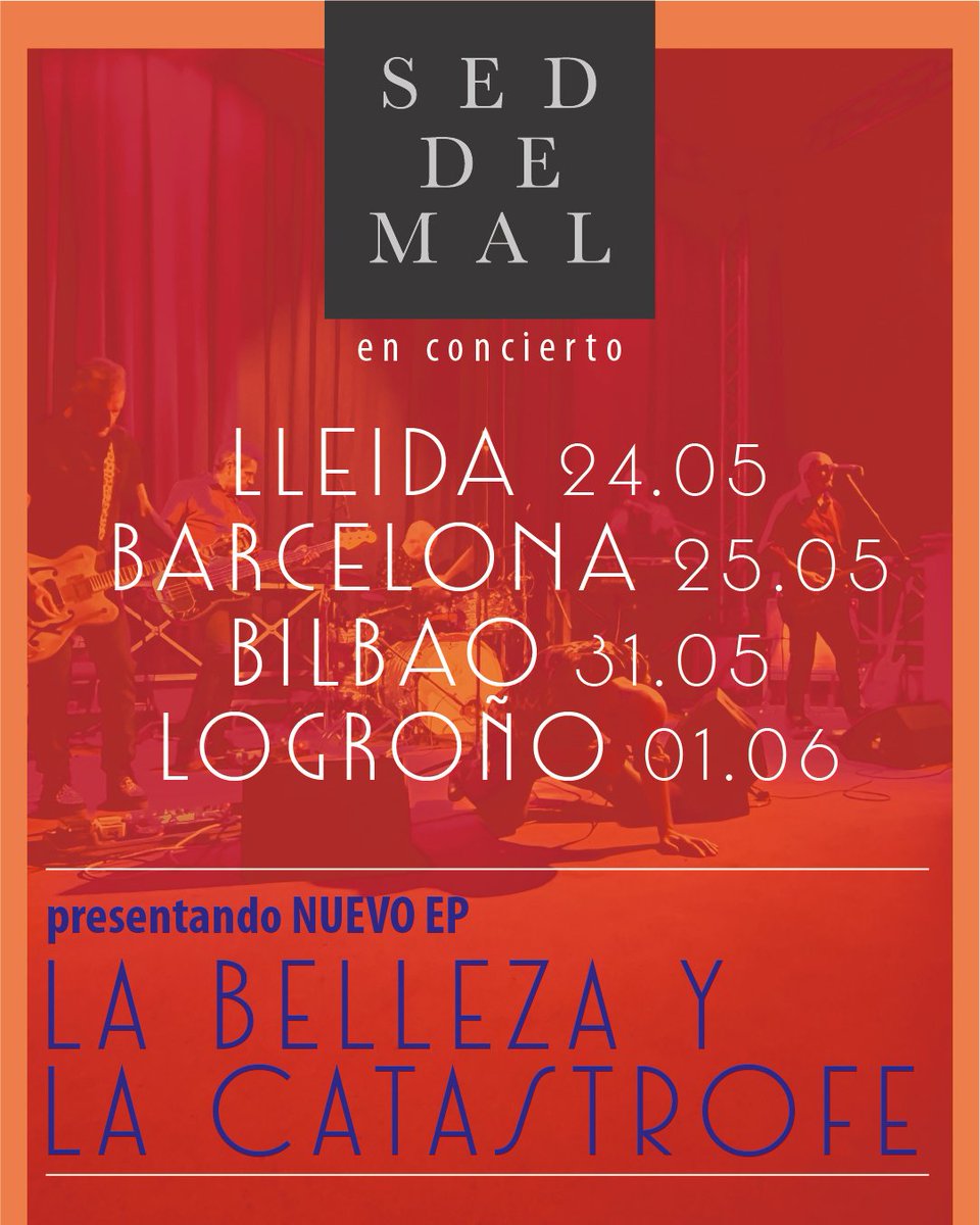 💥4 primeras fechas de conciertos. LLeida 24.05 <a href="/cafedelteatre/">Cafè del Teatre</a> Barcelona 25.05 <a href="/UploadBarcelona/">Upload Barcelona</a> Bilbao 31.05 <a href="/AzkenaSala/">Sala Azkena Bilbao</a> Logroño 1.06 @stereorockandrollbar. 🎟️🎟️COMPRA ANTICIPADA! linktr.ee/seddemal