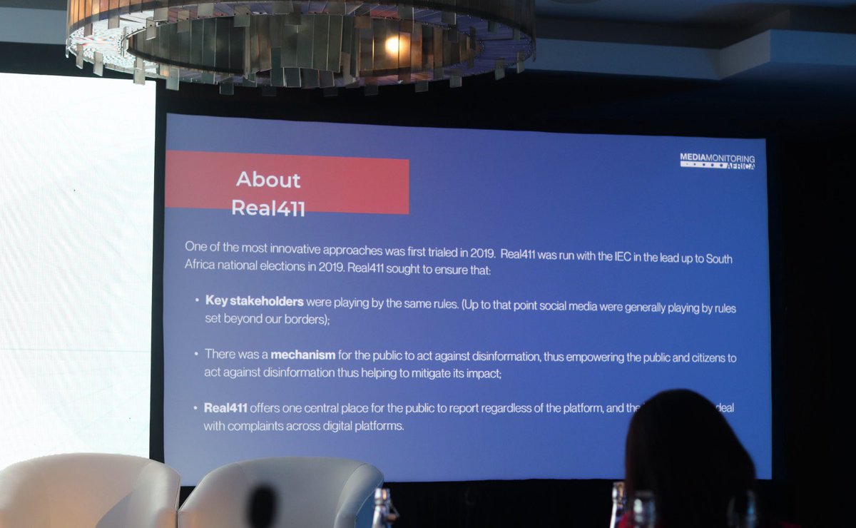 MMA EVENT📣: <a href="/NomshadoL/">Nomshado Lubisi</a> presents the impact of disinformation and misinformation on the upcoming 2024 elections for key takeaways on how media can ensure accurate information is shared introducing the #Real411 initiative which aims to combat misinformation and disinformation in